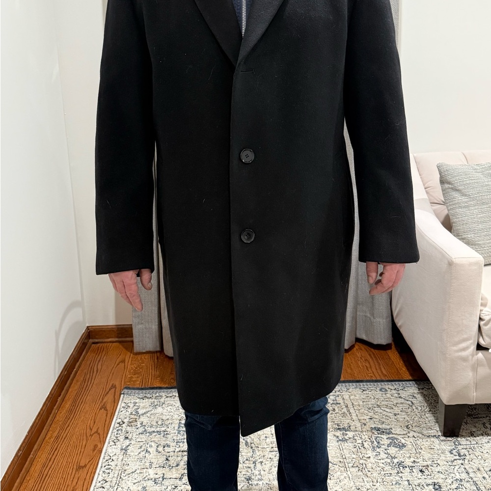 Men's Calvin Klein Black Overcoat